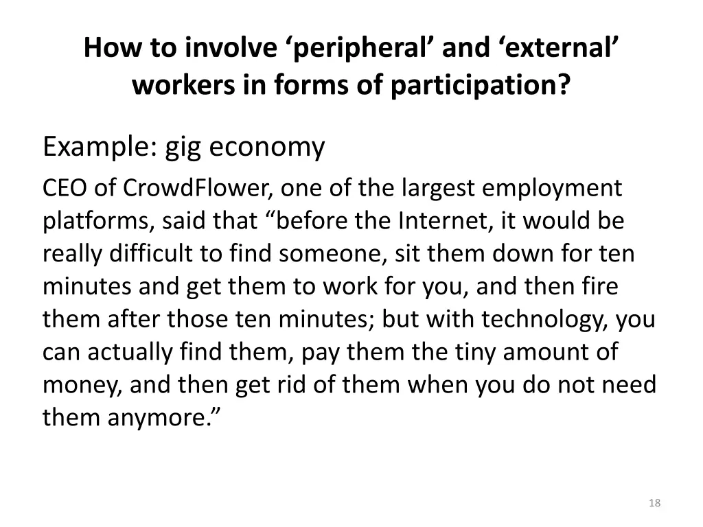 how to involve peripheral and external workers