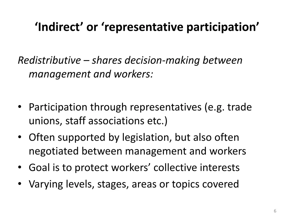 indirect or representative participation