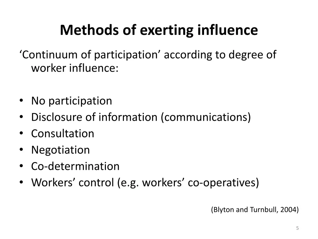 methods of exerting influence