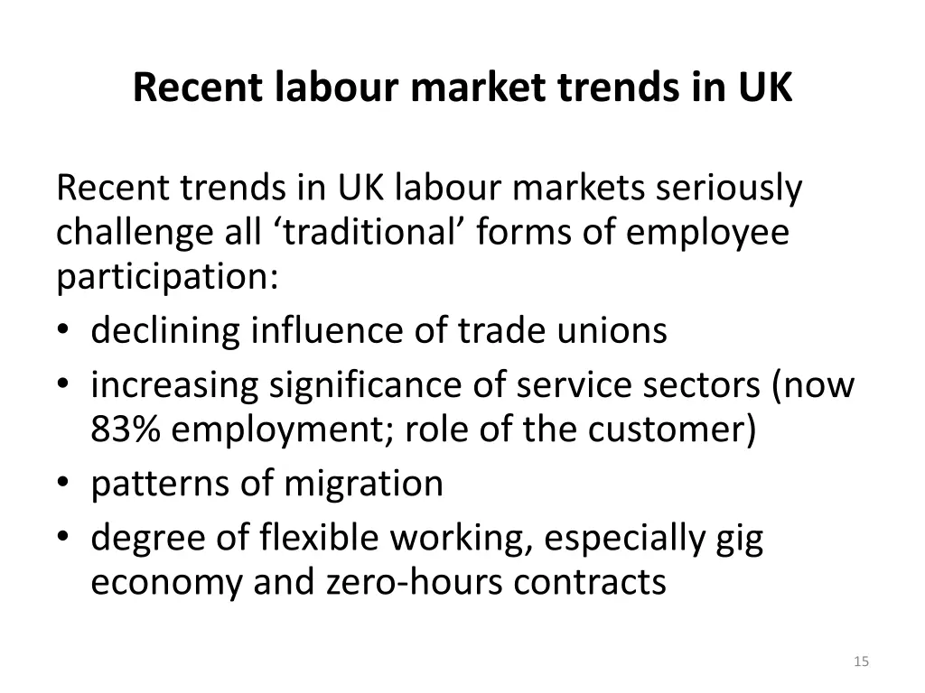 recent labour market trends in uk