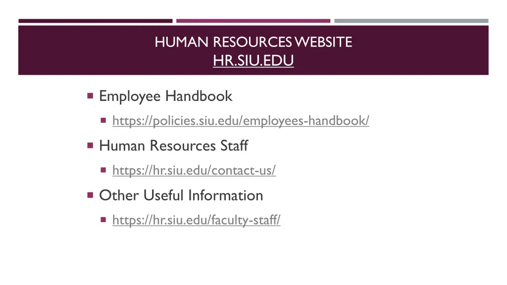 human resources website hr siu edu