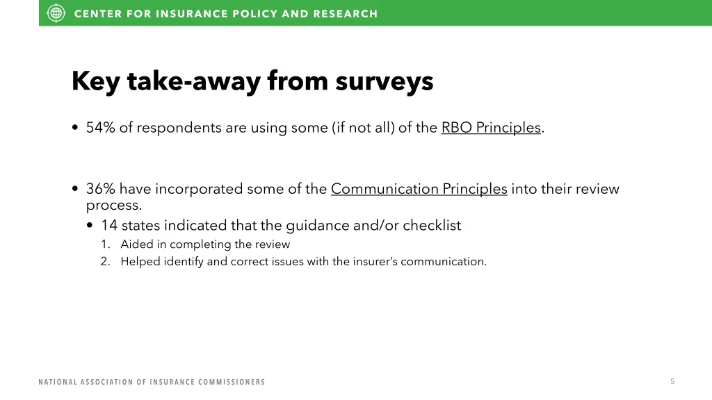 key take away from surveys