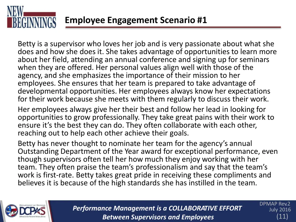 employee engagement scenario 1