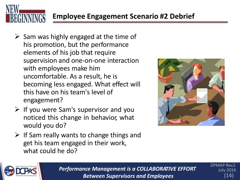 employee engagement scenario 2 debrief