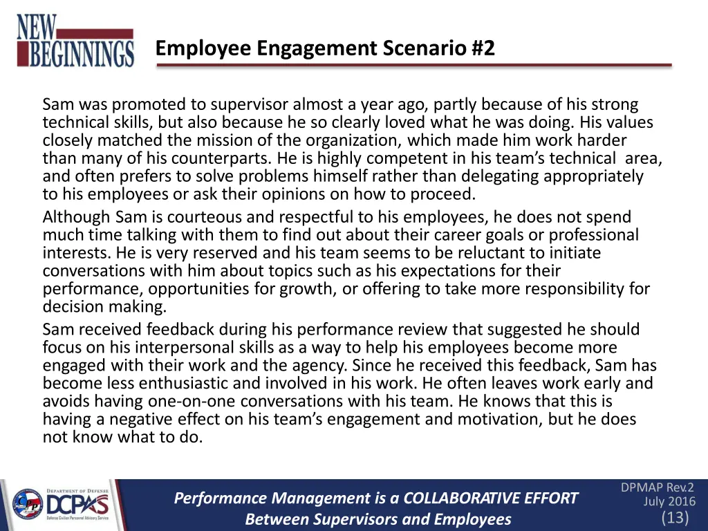 employee engagement scenario 2