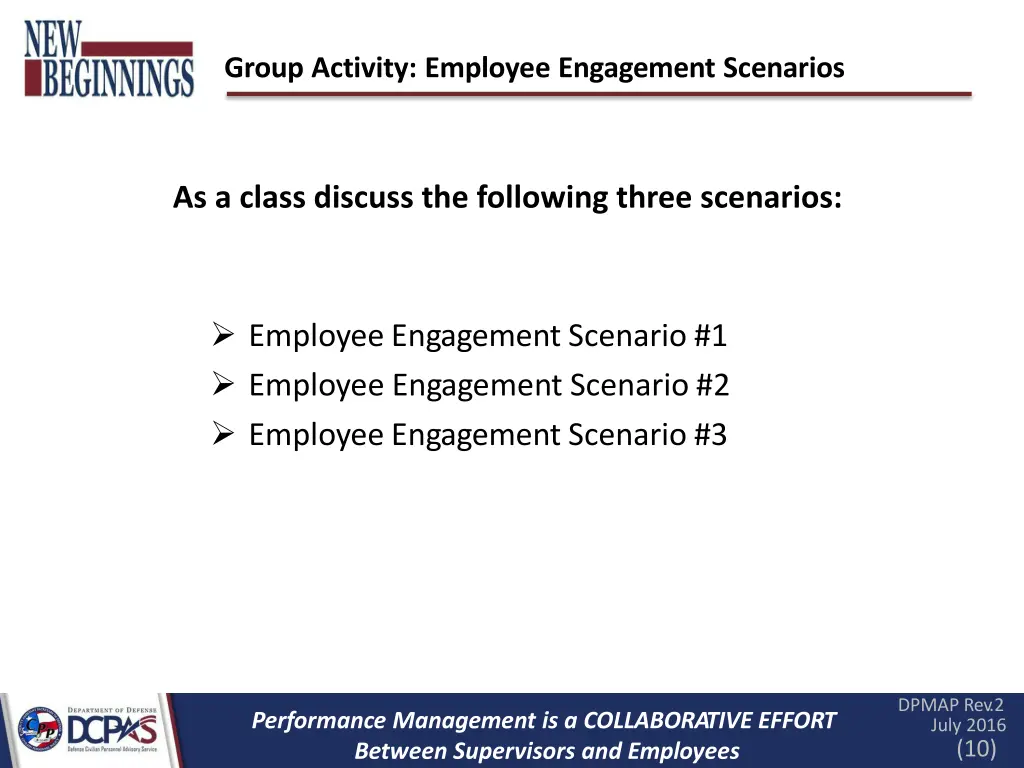 group activity employee engagement scenarios