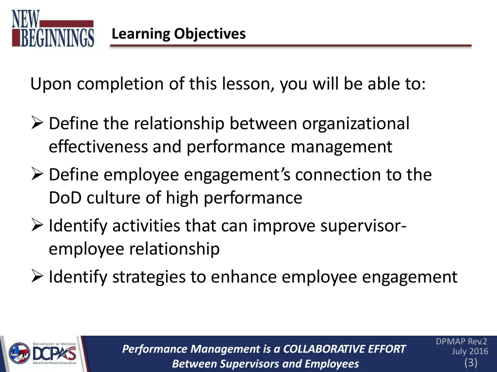 learning objectives