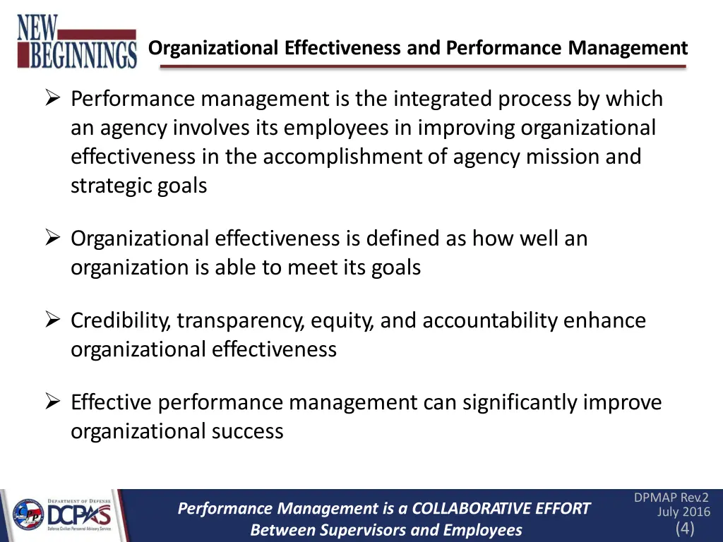 organizational effectiveness and performance