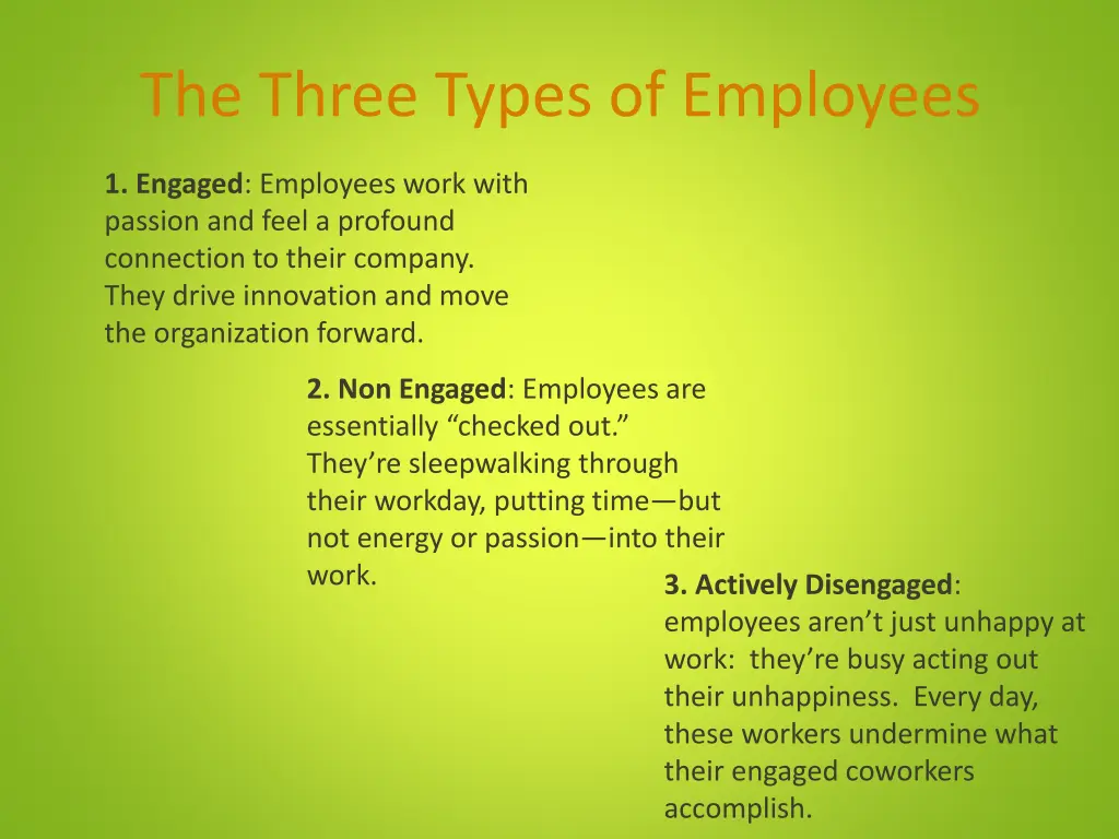 the three types of employees