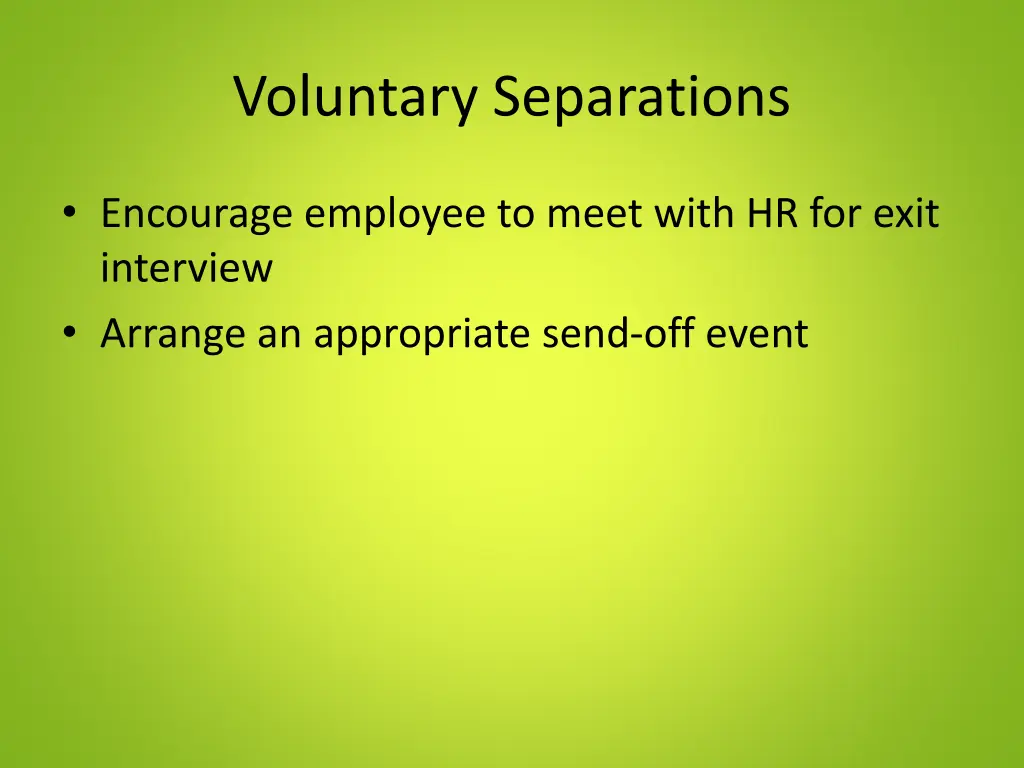 voluntary separations