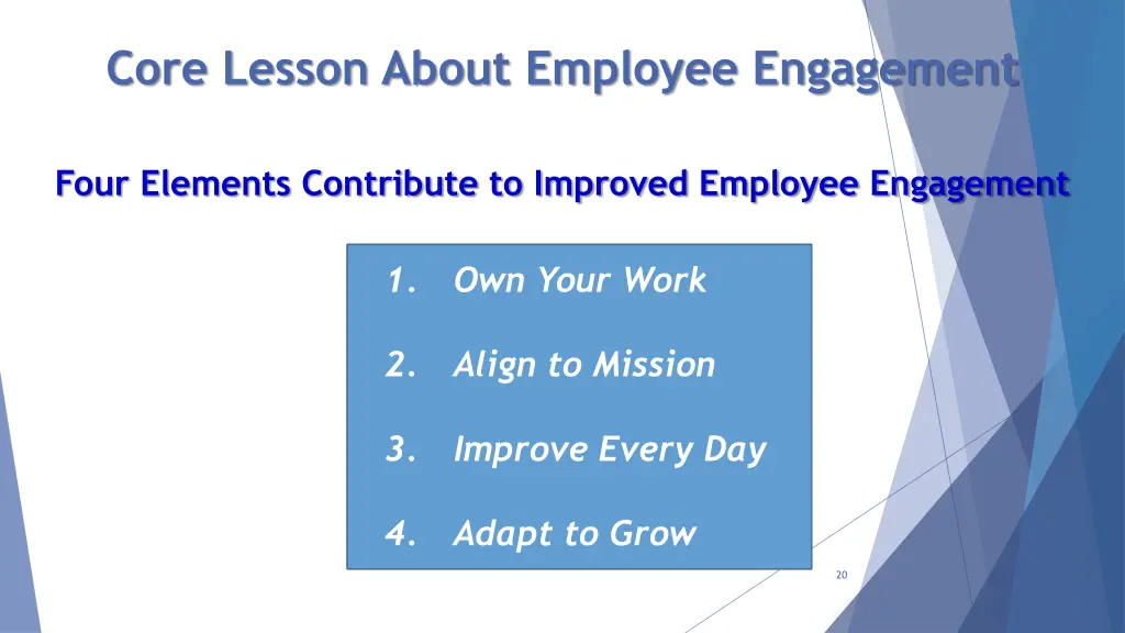 core lesson about employee engagement