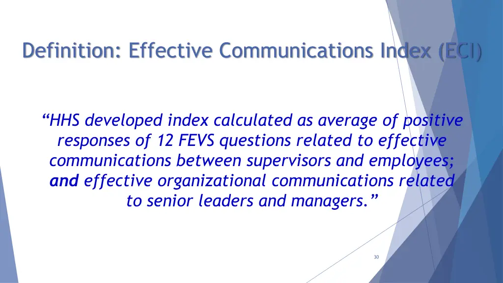 definition effective communications index eci