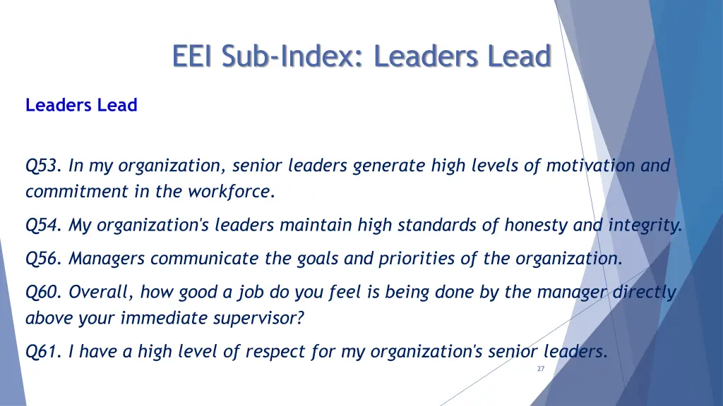 eei sub index leaders lead