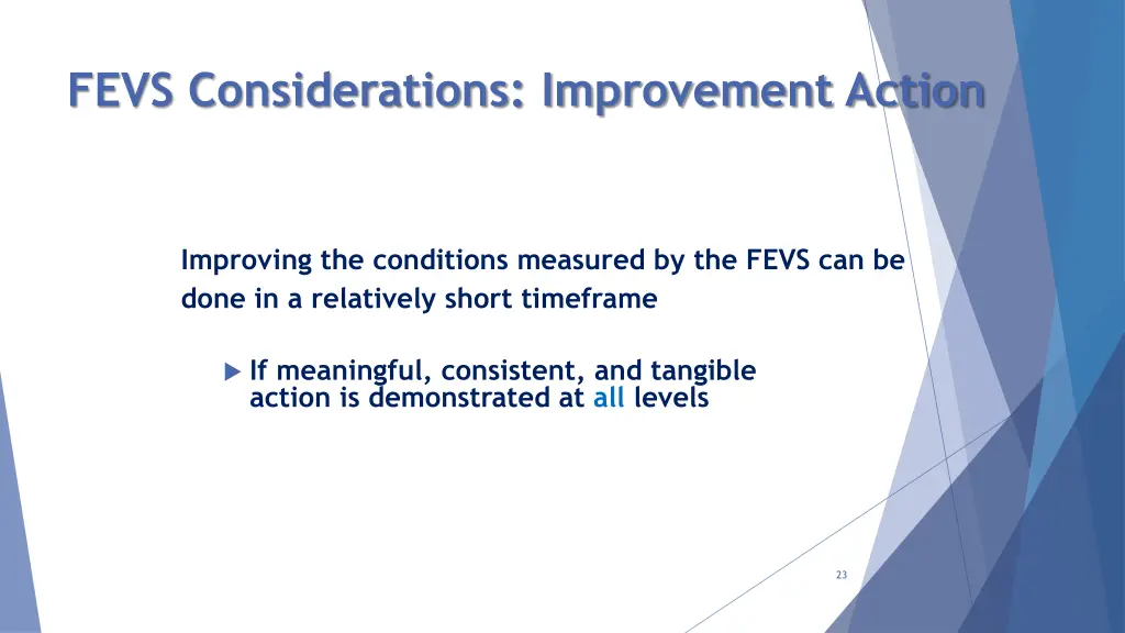 fevs considerations improvement action