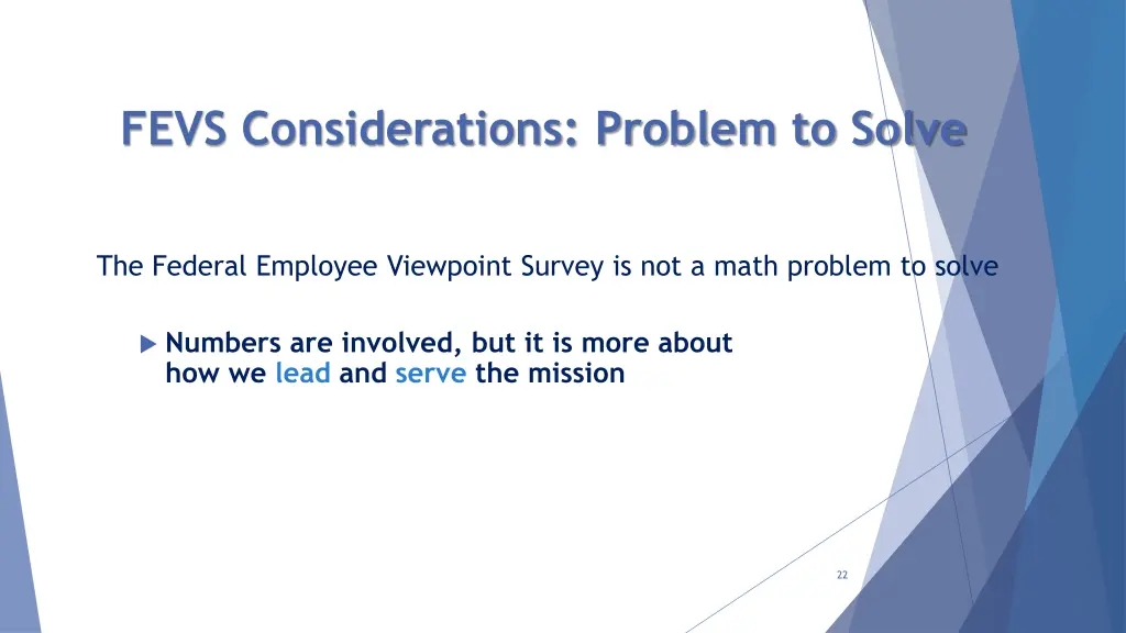 fevs considerations problem to solve