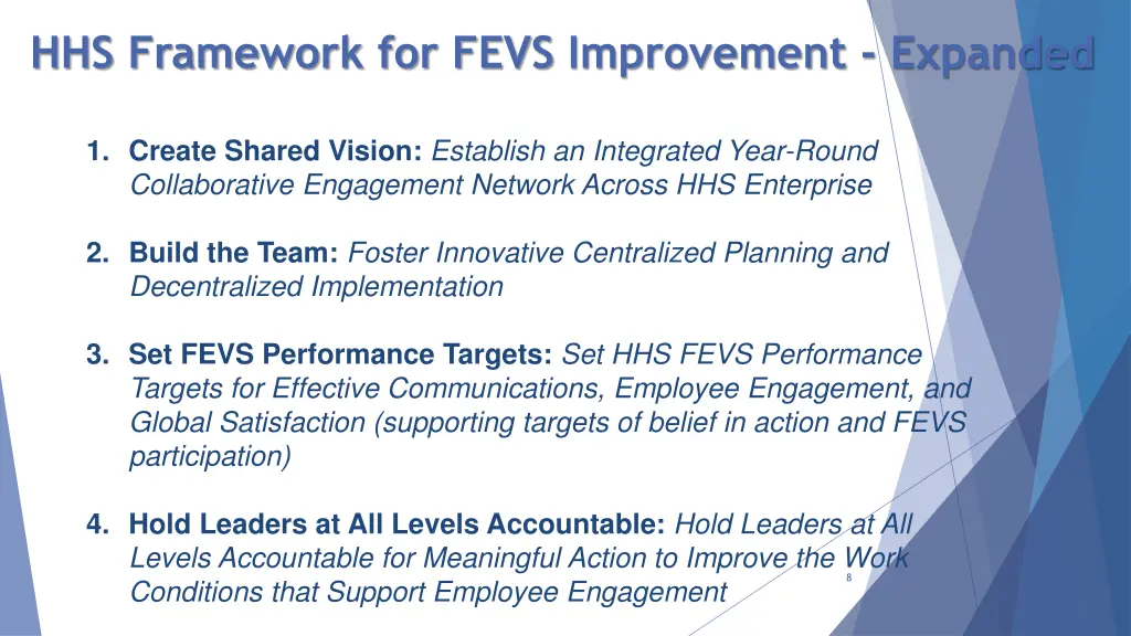 hhs framework for fevs improvement expanded