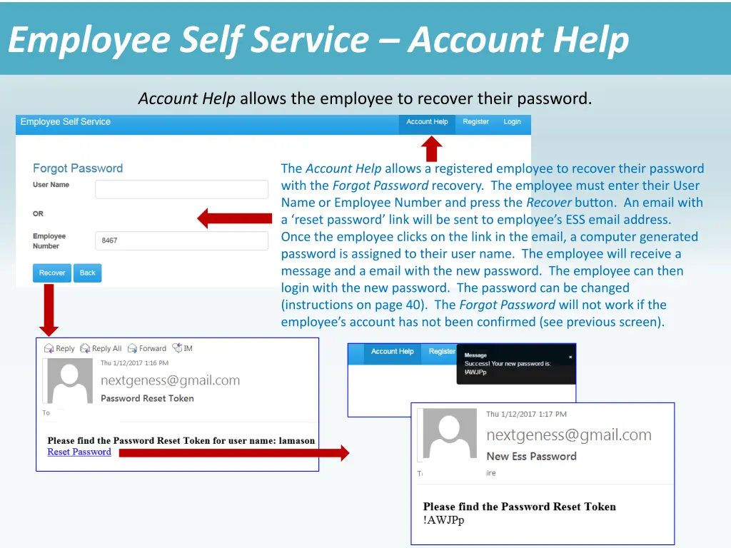 employee self service account help