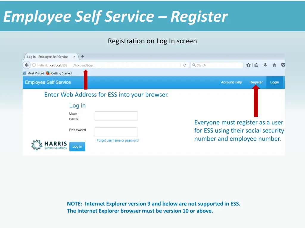 employee self service register