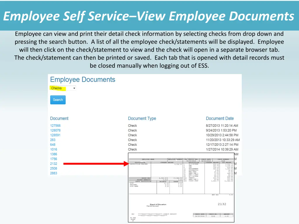 employee self service view employee documents 1