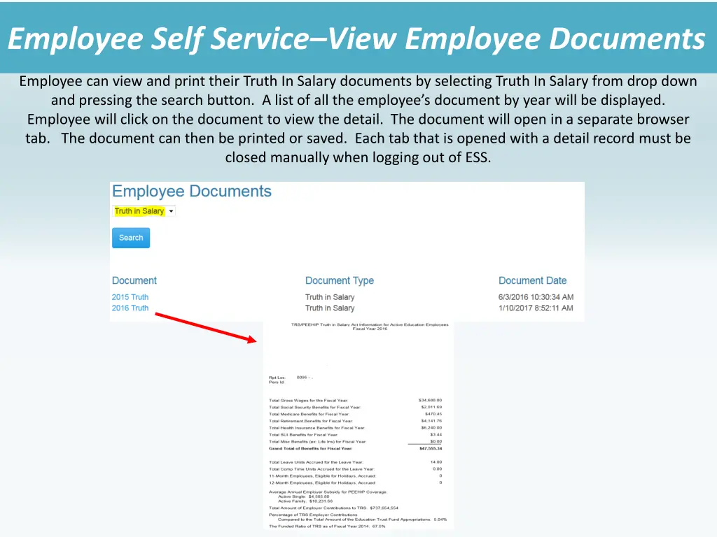 employee self service view employee documents 3