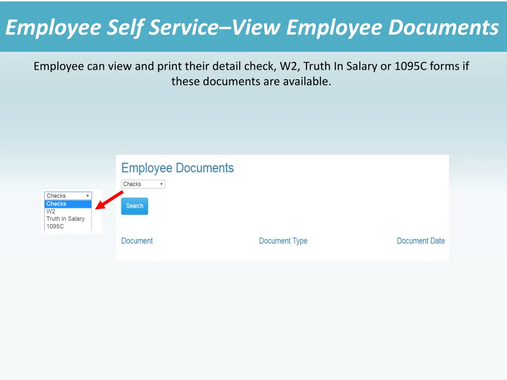 employee self service view employee documents