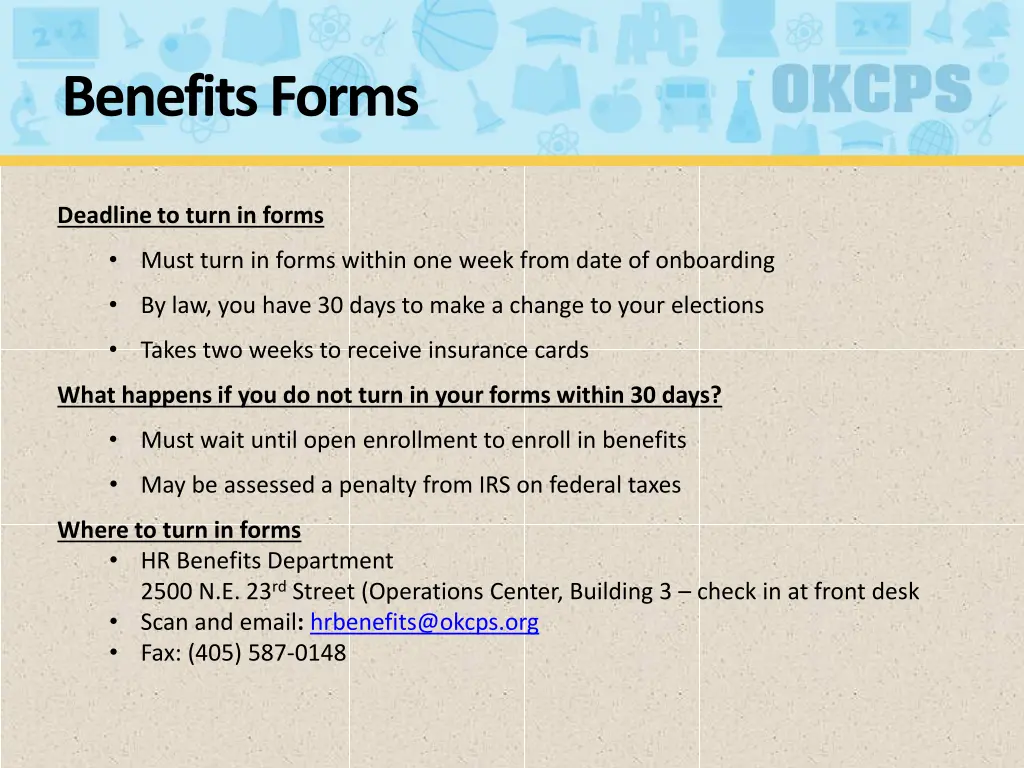 benefits forms