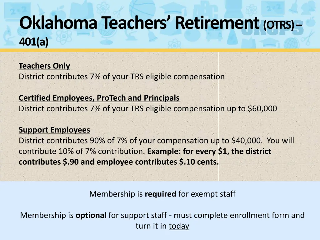 oklahoma teachers retirement otrs 401 a