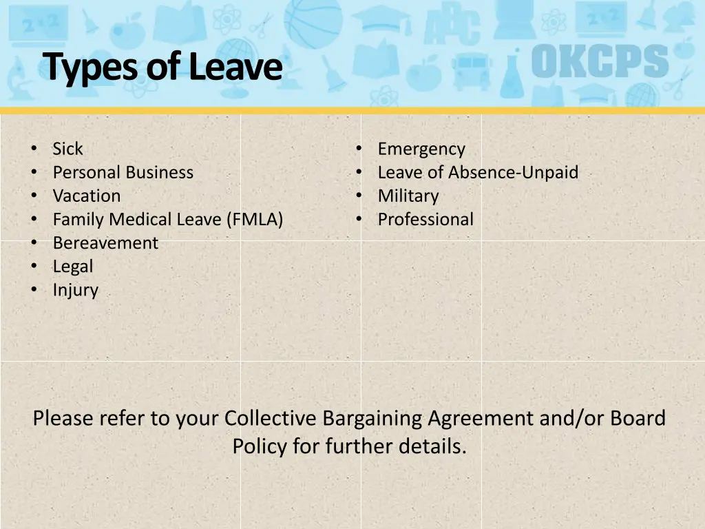 types of leave