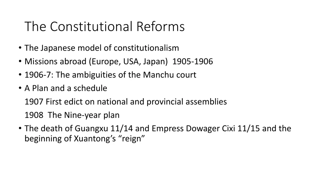 the constitutional reforms