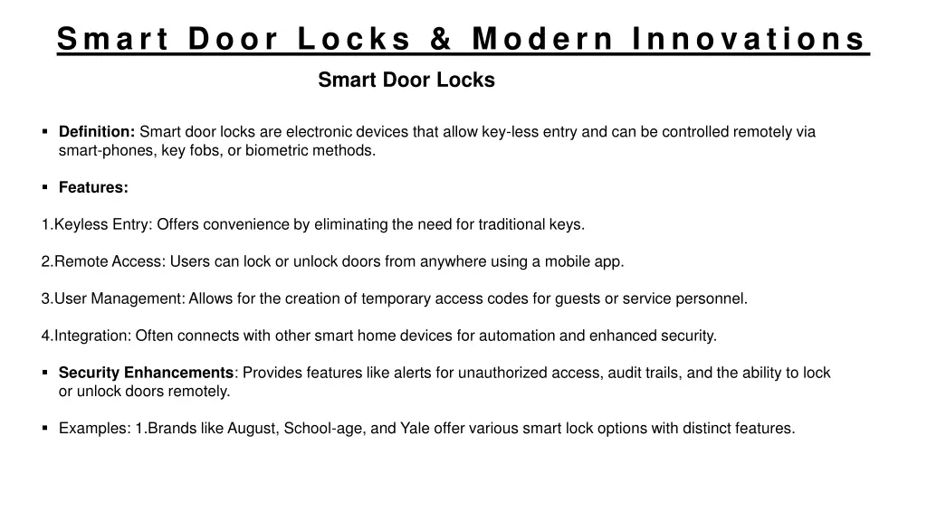 smart door locks modern innovations