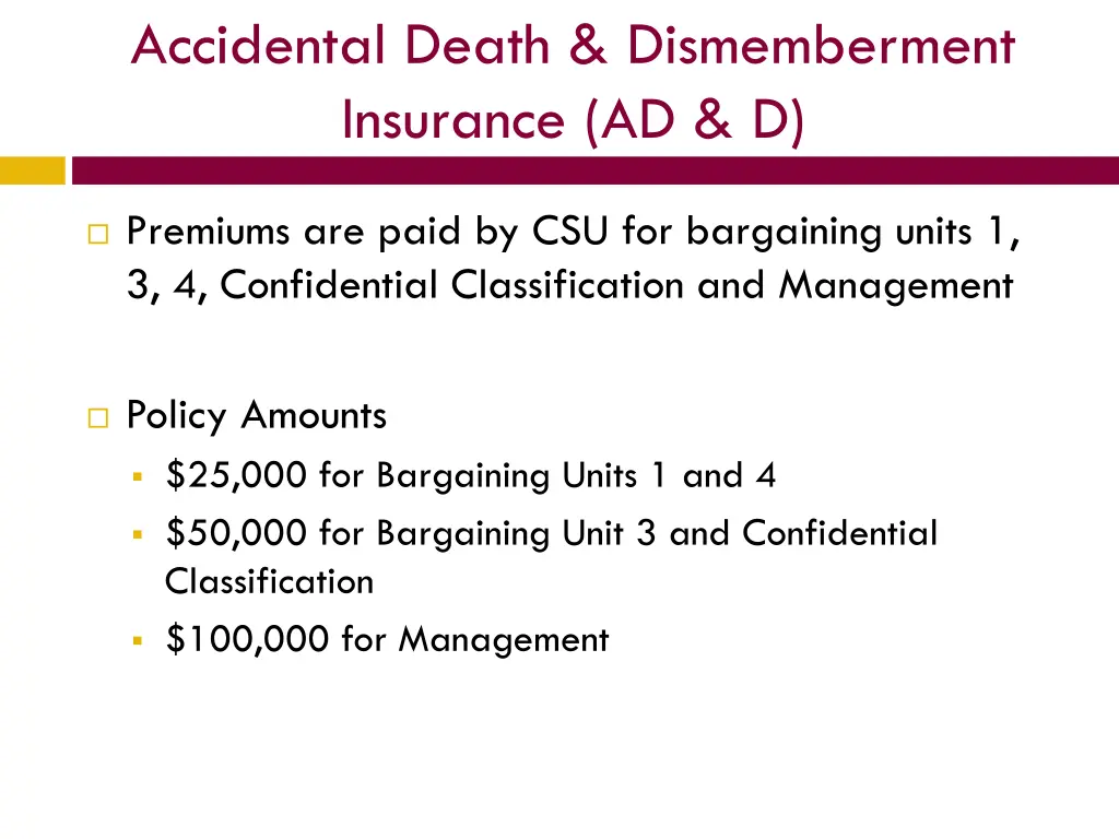 accidental death dismemberment insurance ad d