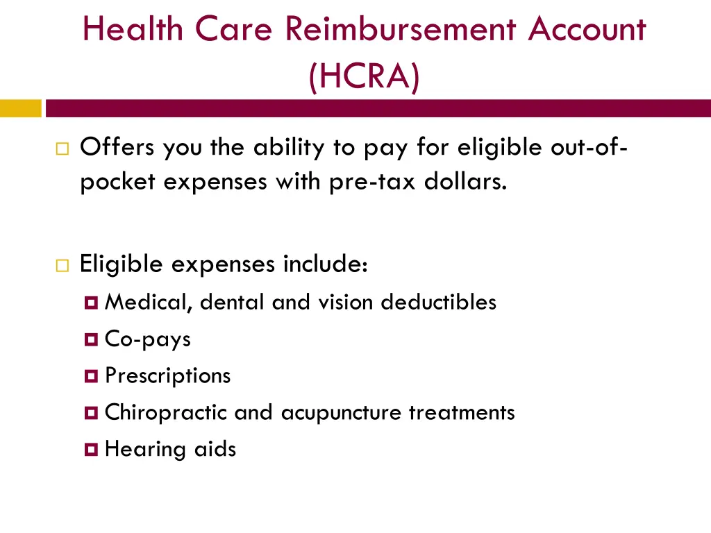 health care reimbursement account hcra