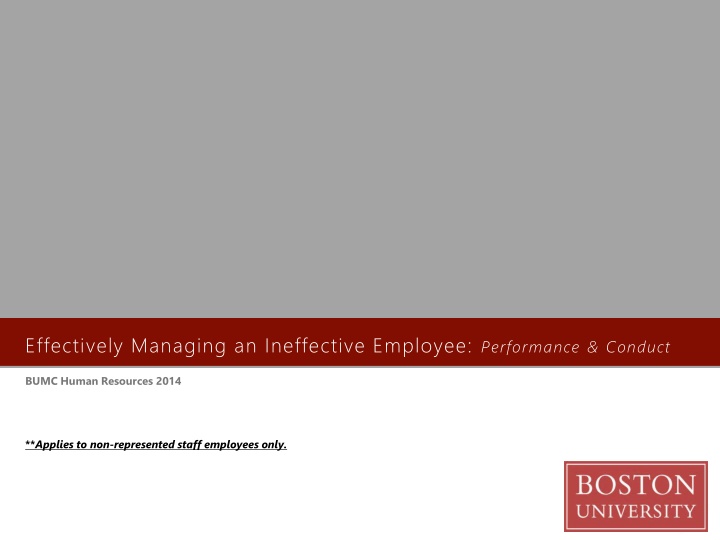 effectively managing an ineffective employee