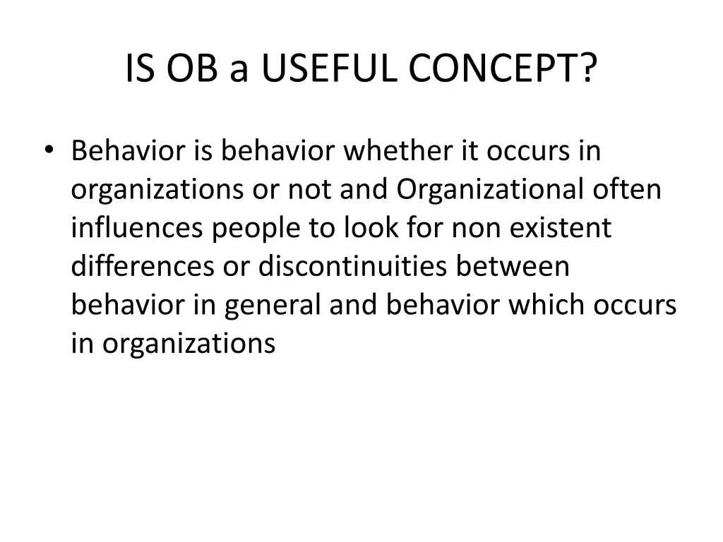 is ob a useful concept