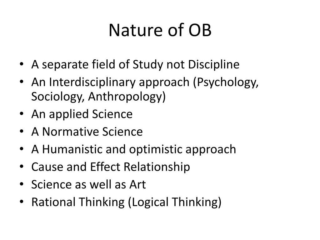 nature of ob