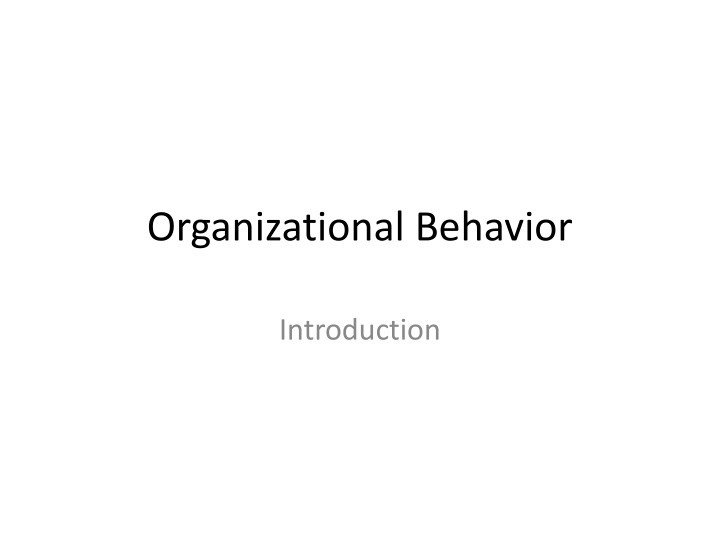 organizational behavior