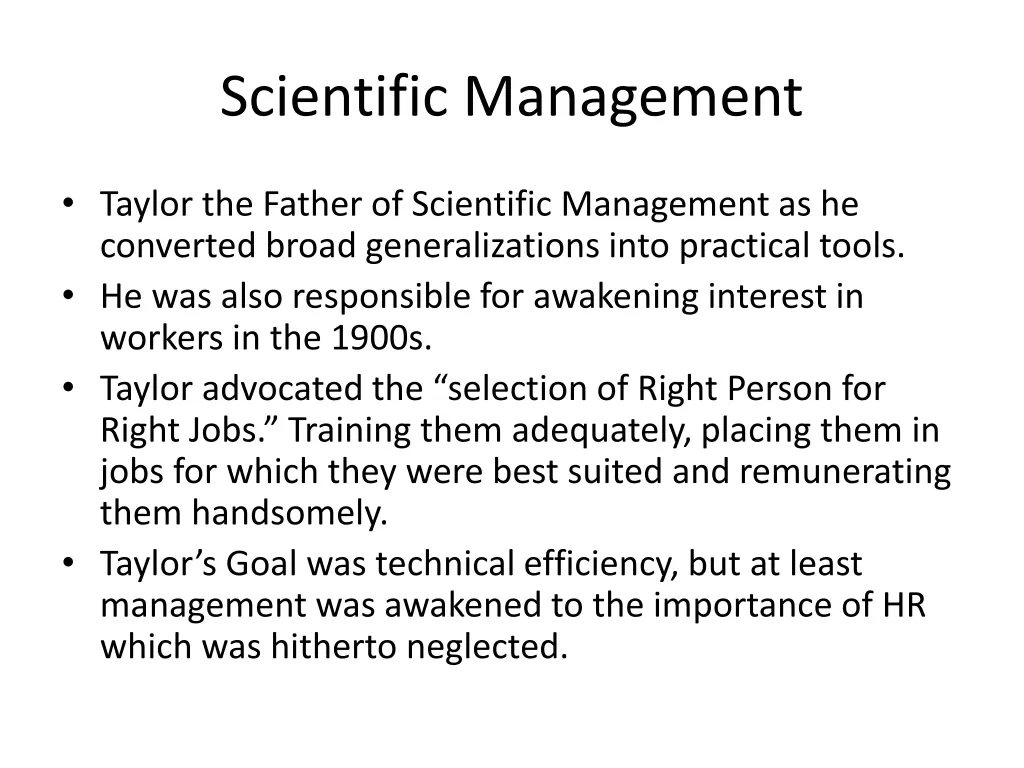 scientific management