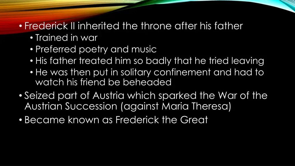 frederick ii inherited the throne after