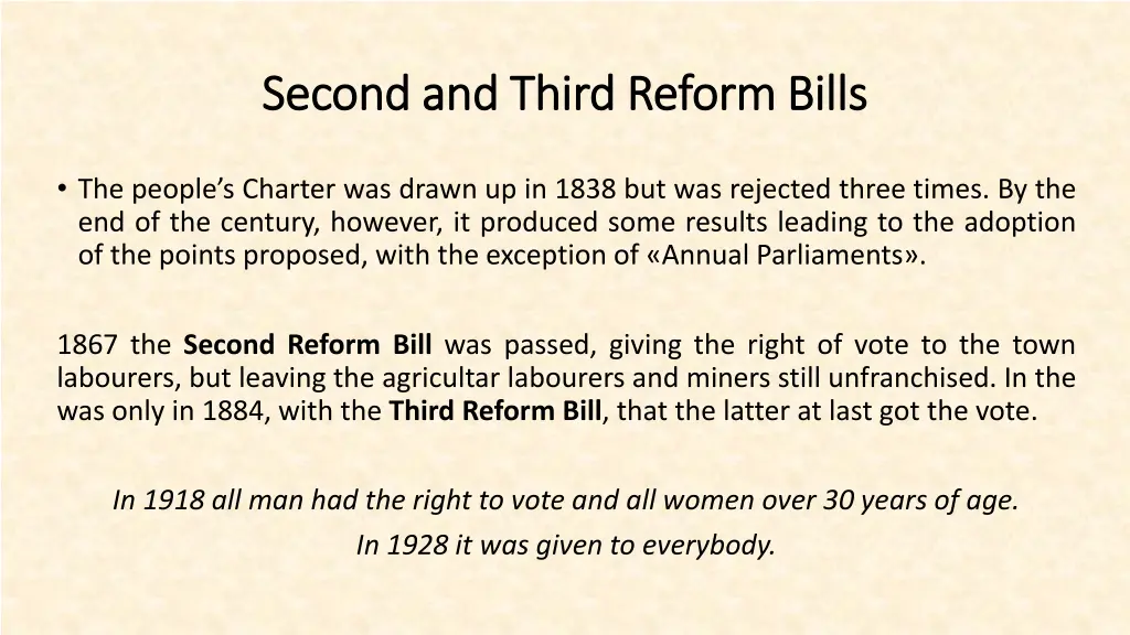 second and third second and third reform