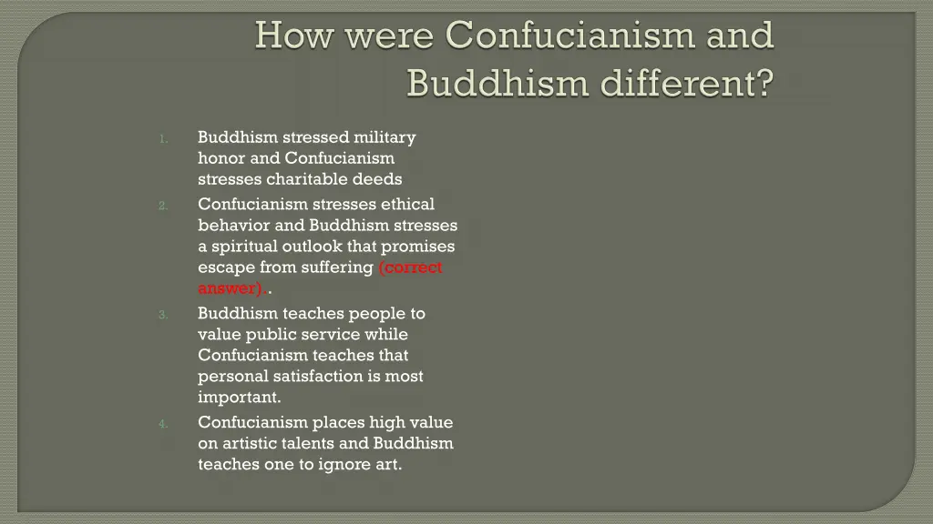 buddhism stressed military honor and confucianism