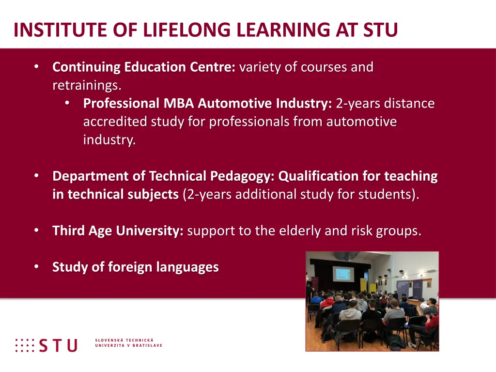 institute of lifelong learning at stu