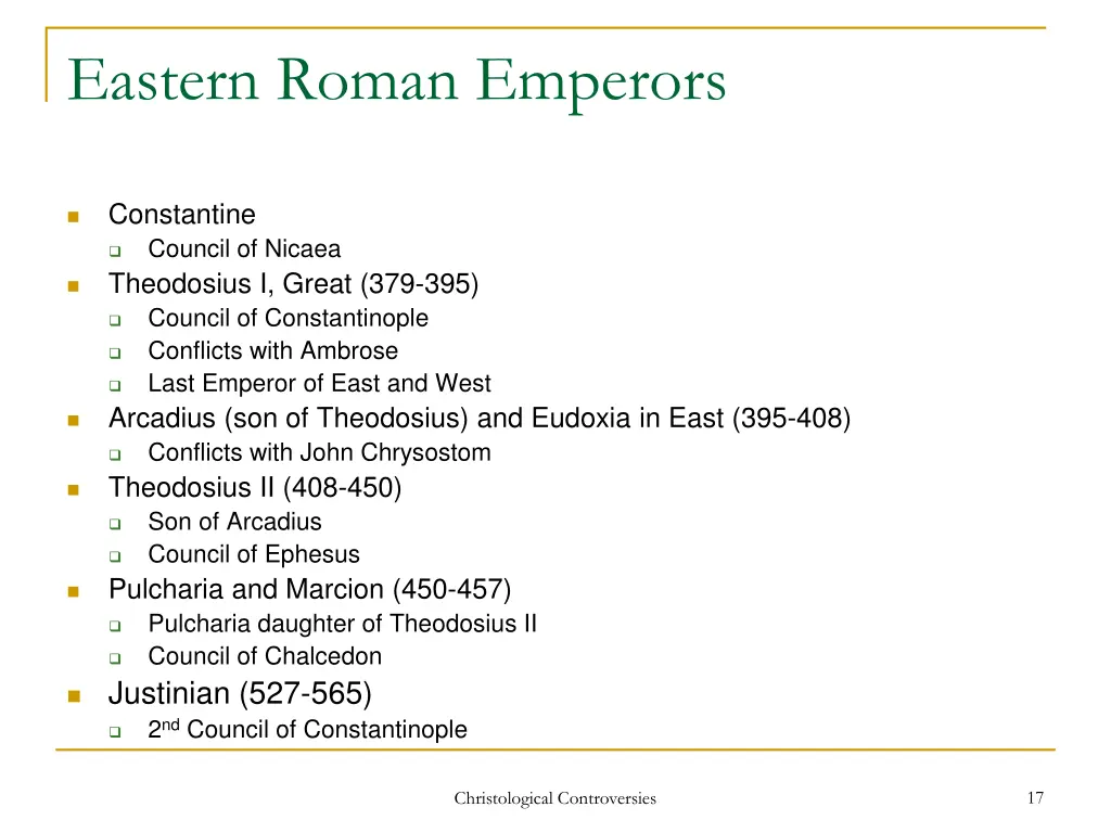 eastern roman emperors