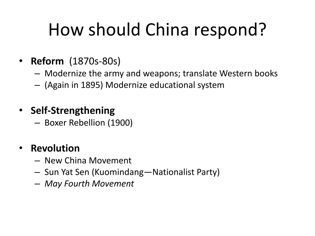 how should china respond