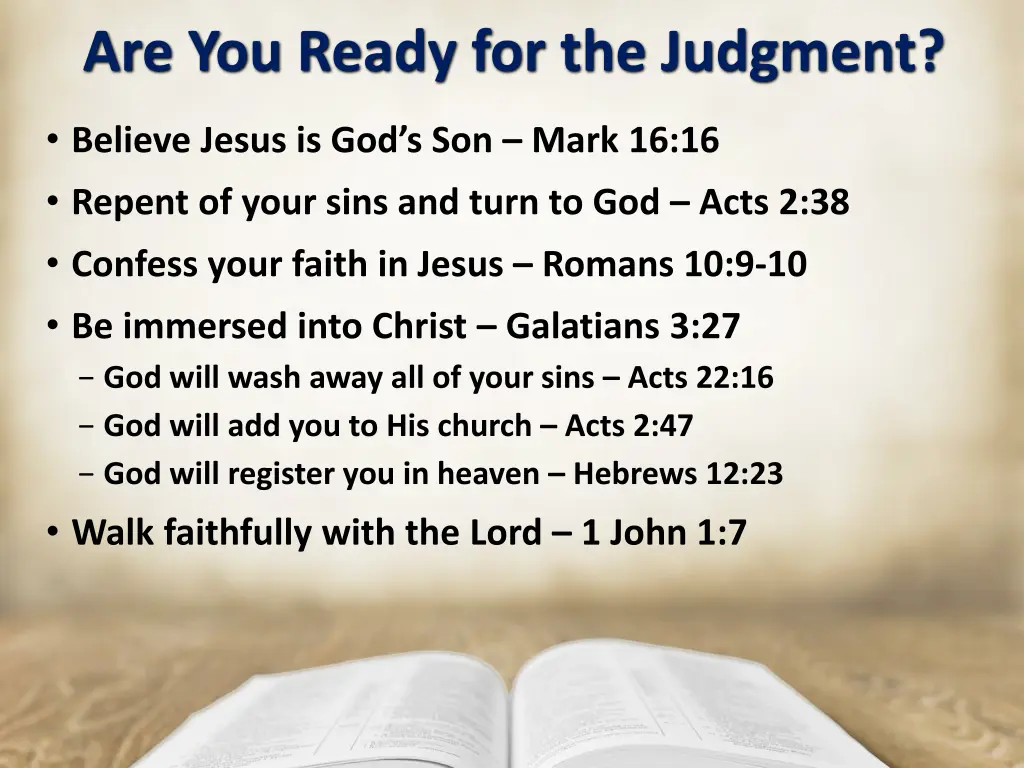 are you ready for the judgment