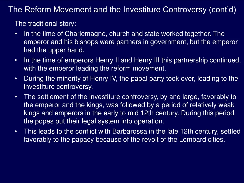 the reform movement and the investiture 1