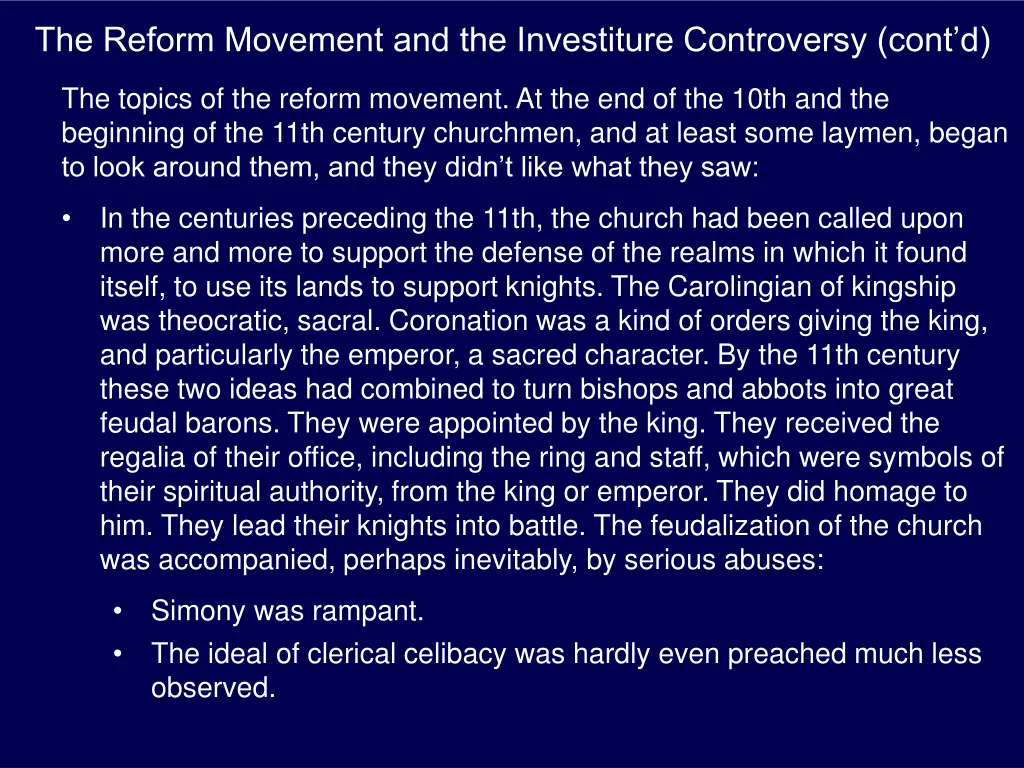 the reform movement and the investiture 10