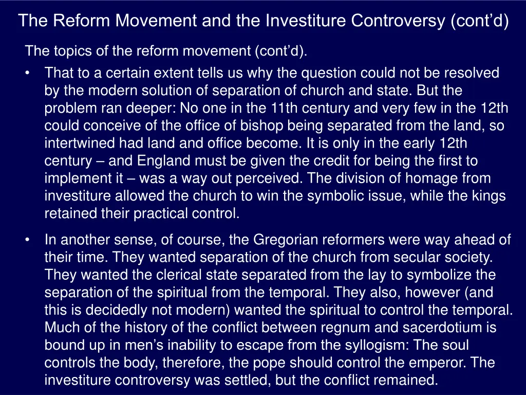 the reform movement and the investiture 13