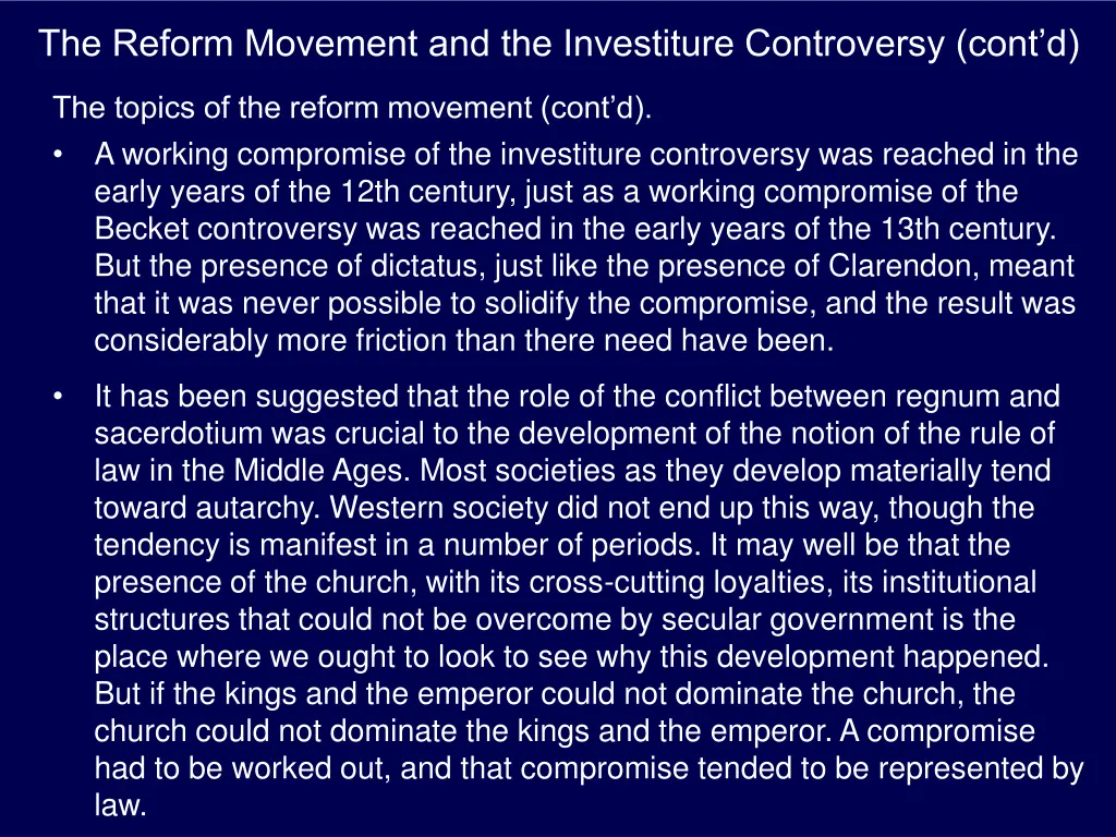 the reform movement and the investiture 15