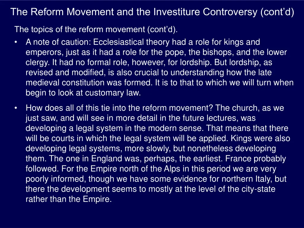 the reform movement and the investiture 16