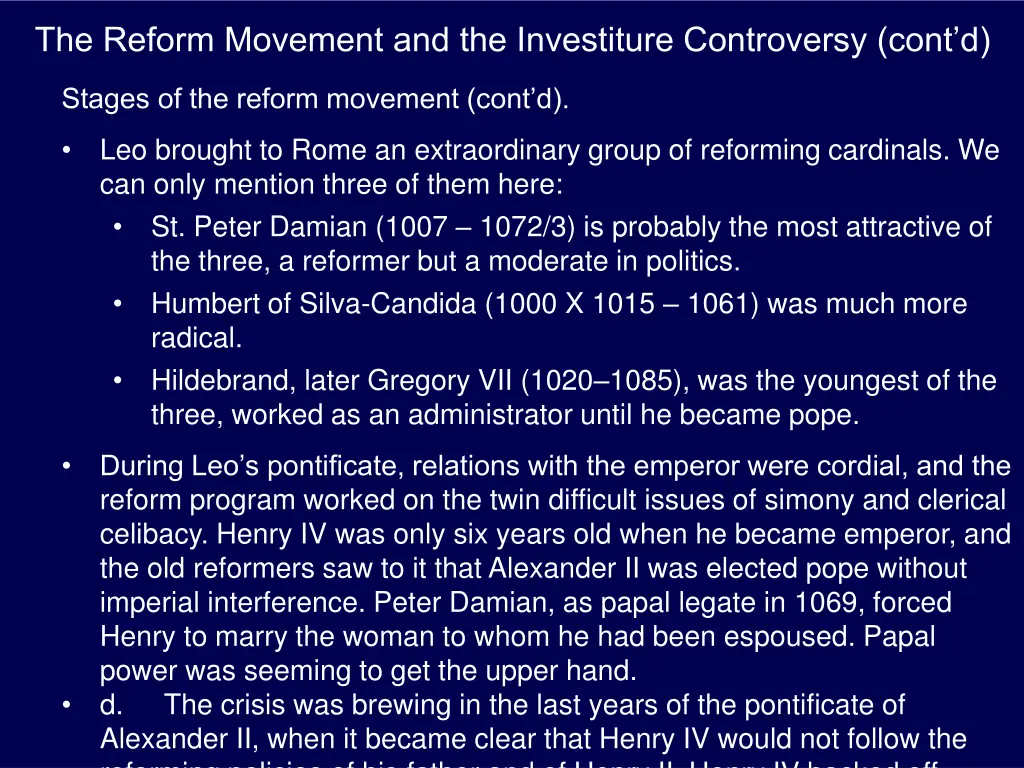 the reform movement and the investiture 6